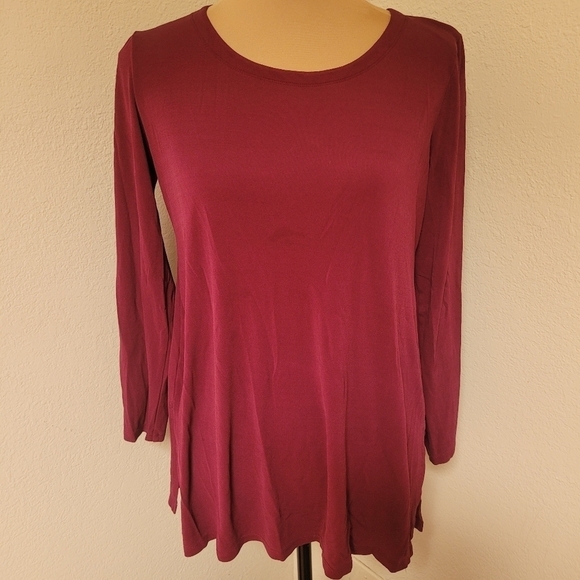 Eileen Fisher Silk Long Sleeve Knit Top - Picture 1 of 4